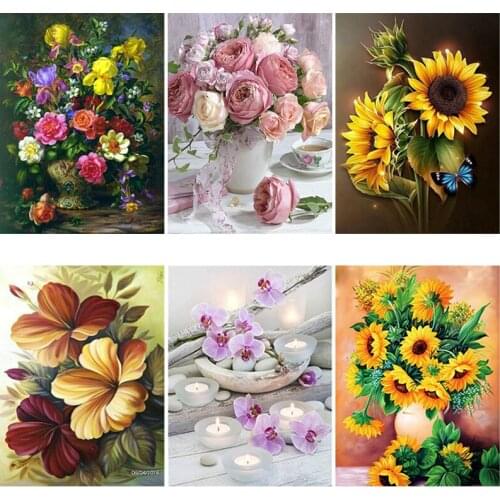 DIY 5D Diamond Painting Peony Rose Flower Modern Home Decor Full Round Drill Flowers Diamond Embroidery Mosaic Wedding Art Gift