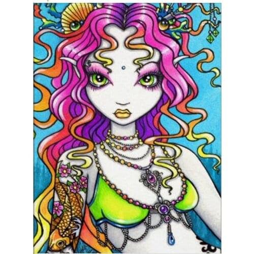 Diamond Mosaic Cartoon Girl 5D Diy Diamond Painting Cross Stitch Needlework Full Square Drill Diamond Embroidery Home Decor