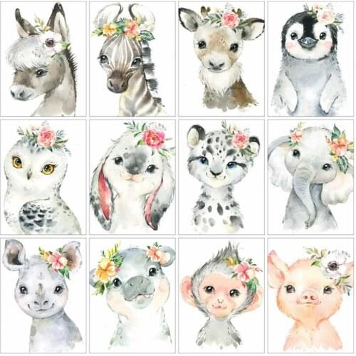 Full Round Square Drill Cartoon animal 5D Diamond Painting Diamond Embroidery Painting Picture Bathroom Decor