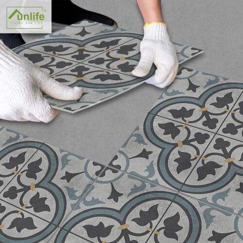 Funlife® 30x30cm Retro Clover Floor Stickers Anti-Slip Waterproof Self-Adhesive Kitchen Bathroom Home Decoration Ground Stickers