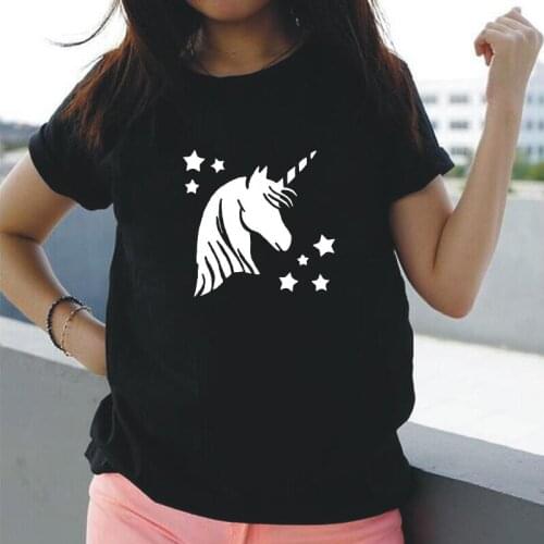 Unicorn Star Print Women Tshirt Casual Hipster Tee Shirt Femme Summer Short Sleeve Harajuku T Shirt Women Tops Camiseta Mujer