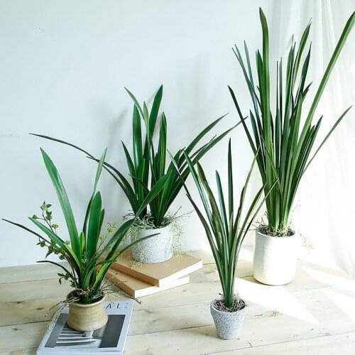 Artificial Cymbidium Leaf Artificial Green Plants for Wedding Home Garden Decoration Fake Plastic Plant DIY Plants Bonsai