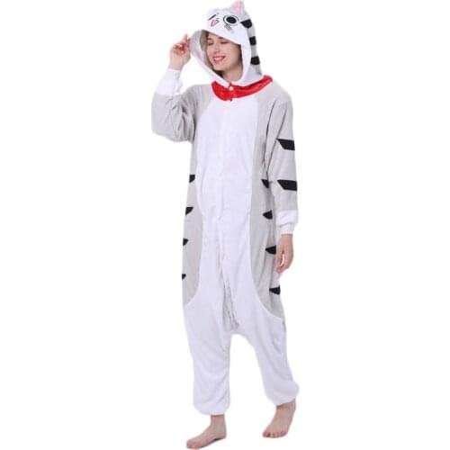 Kigurumi Chis Cat Sweet Home Costume Kids Pajama Adult Animal Onesie Women Men Hooded Kegurumi Sleepwear Flannel Pijamas