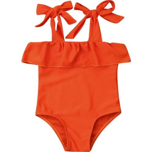 Toddler Kid Baby Girls Bikini Set Swimwear Swimsuit Orange Bandage One Piece Bathing Beachwear Swimming Clothes
