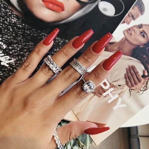 Four style Band rings set 925 Sterling Silver Created Diamond Wedding Engagement Cocktail Diamond Rings for Women Jewelry