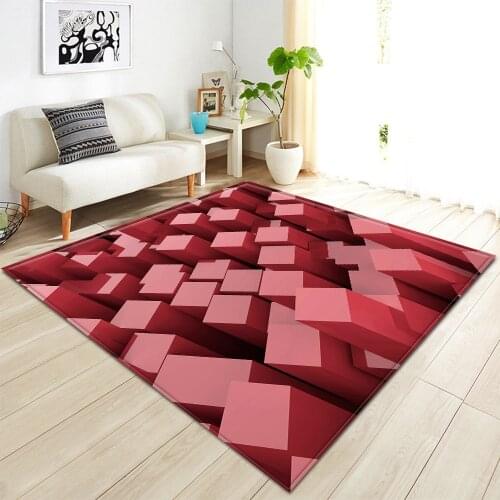 Living Room Rug Home Bedroom Bedside Kids Room Decoration Childrens Carpet Geometry Pattern Hallway Balcony Anti-Slip Floor Mat