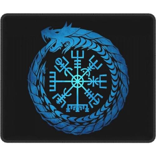 Vegvisir Jormungandr World Serpent Lovely Mouse Pad Vikings with Locking Edge Soft Mat Natural Rubber Office Home Deco Mat