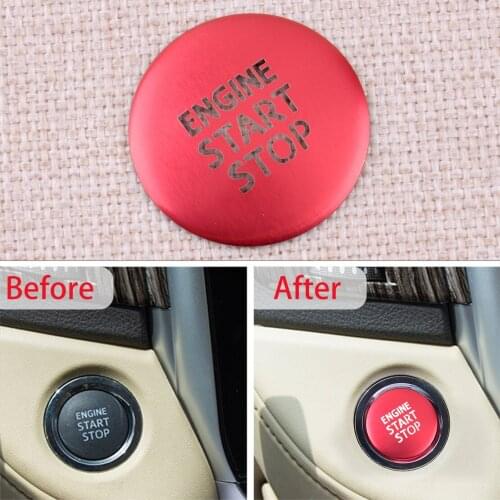 Red Translucen Aluminum Alloy Engine Start Stop Switch Ignition Push Button Cover Trim Fit for Toyota Camry 2018 2019 2020