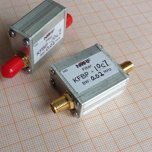 KFBP-10C7 / KFBP-10.7 10.7MHz coaxial bandpass crystal filter, SMA interface, IF filter, bandwidth 10kHz