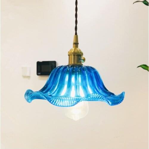 Nordic Japanese style dining retro retro restaurant light bar coffee shop B&B brass glass chandelier