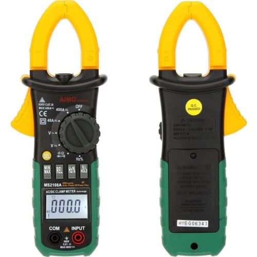 MS2108A Digital Multimeter Clamp Meter Current Clamp Pincers AC/DC Current Voltage Capacitor Resistance Tester