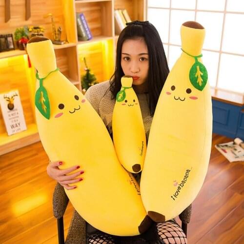 1pcs Soft Banana Plush Pillow Cushion Yellow Banana Plush Toy Hugging Pillow Cartoon Fruit Plush Doll Toy Birthday Present