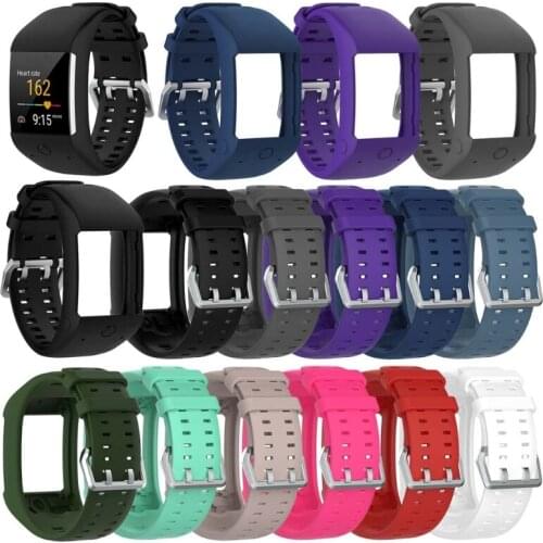 Soft Silicone Sports Bracelet Wrist Band Strap for Polar M600 GPS Smart Sport Watch Classic Stainless Steel Buckle 11 Colors