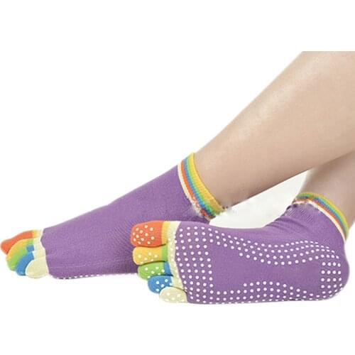Newly Design Socks Anti-slip Fingers 5 Toes Cotton Socks for Exercise Sports Pilates Massage Yoga QW