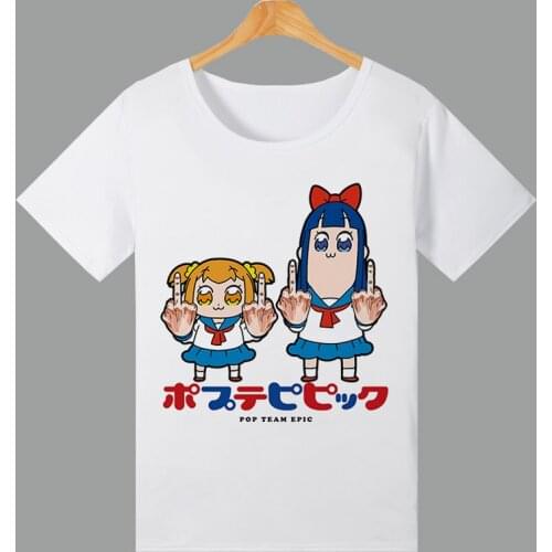 New Anime POP TEAM EPIC T-Shirt Fashion pipi white T Shirt comfortable Short Sleeve Tops Tee