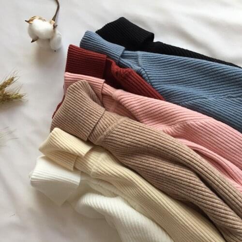 Turtleneck Slim Jumper Soft Warm Pull Femme 2021 Autumn Winter Thick Sweater Women Knitted Ribbed Pullover Sweater Long Sleeve