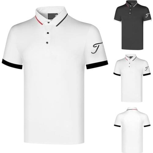 Golf Clothing Casual Breathable Wicking Mens Short-Sleeved T-Shirt Polo Sports Outdoor Fashion Jacket Polyester Fiber Fabric