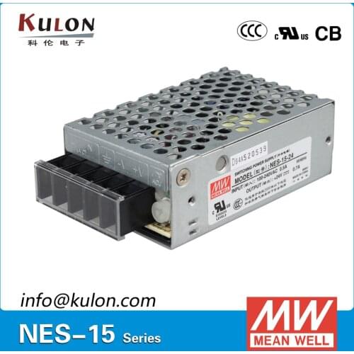 Origianl MEAN WELL NES-15-15 Single Output 15W 15V 1A ac/dc Meanwell Power Supply NES-15 CE UL approved