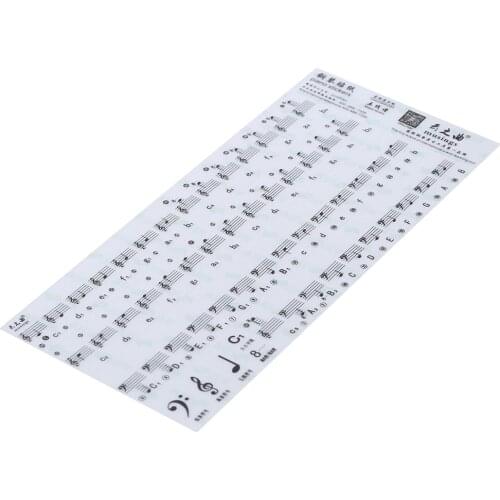 Piano Sticker Transparent Piano Keyboard Sticker 49/61 Key Electronic Keyboard 88 Key Piano Stave Note Sticker for White Keys