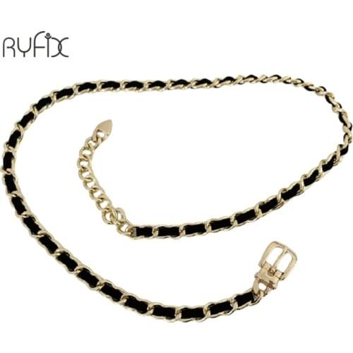 RYFIX Metal Chain Belts for Women Waistbands Long Tassel for Suitable Jeans Suit Dress Waist Belt Luxury Designer Waist Chain