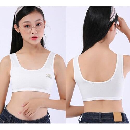 Puberty Young Girl Training Bra Teenage Underwear Wireless Thin Cup Sports Bra Girls Clothing Cotton Teenage Girls Bra