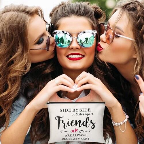 Best Friend Bestie Soul Sister Cosmetic Bag Long Distance Friendship Birthday Moving Away Graduation Christmas present Gift