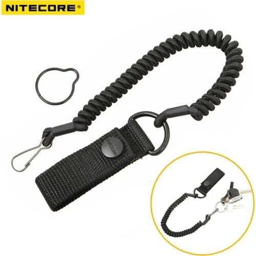Tactical Telescopic Lanyard Spring Sling Pistol Hand Gun Airsoft Flashlight Secure Lanyard With Belt Buckle Keychain Anti Lost