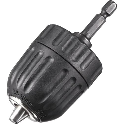 Uxcell 3/8" Keyless Drill Chuck Hex Shank Adapter 0.8-10mm 3-Jaw for Impact Driver Cordless Drill Black