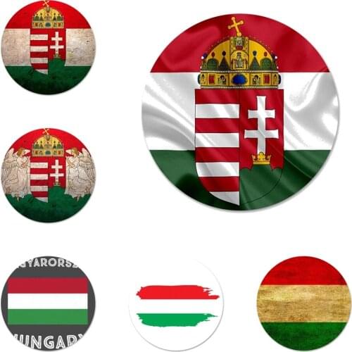 Hungary Hungarians Flag Icons Pins Badge Decoration Brooches Metal Badges For Clothes Backpack Decoration 58mm