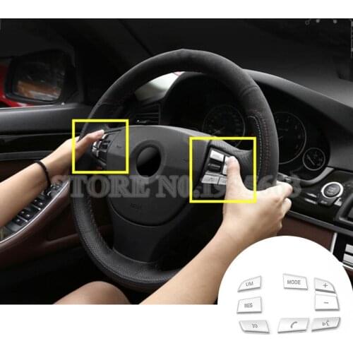 For BMW 5 Series F10 F11 Inner Steering Wheel Button Trim Cover 2014-2016 7pcs Car Accessories Interior Car Decor Car Trim