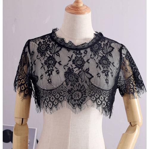 White Black Lace Bolero Shrug Wedding Wraps Jackets Summer Bridal Cape Dress Party Prom Elegant Women Bolero Evening Shawls