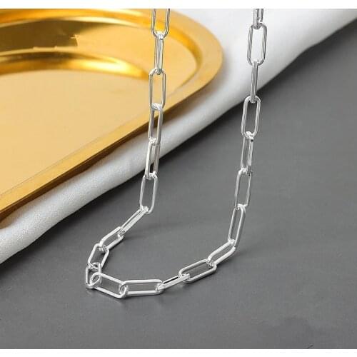 Punk 925 Sterling Silver Geometric Pendent Necklace For Women Girls Wedding Party Punk Hip Hop Jewelry dz119