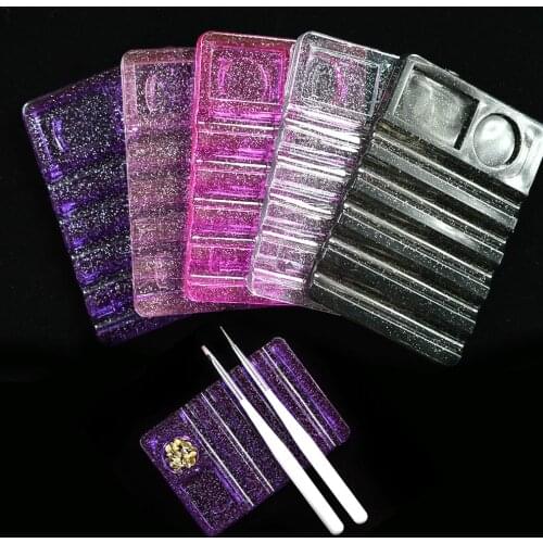 1 pcs Beauty Acrylic Crystal 5 Colors Nail Art Brush Holder Display Stand Rest Tools for 5pcs UV Gel Brush Pen NC387