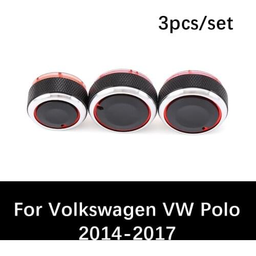 3pcs/set car control switch knob air conditioning For Volkswagen VW Polo 2014 to 2017 heat controller switch knob ac knob