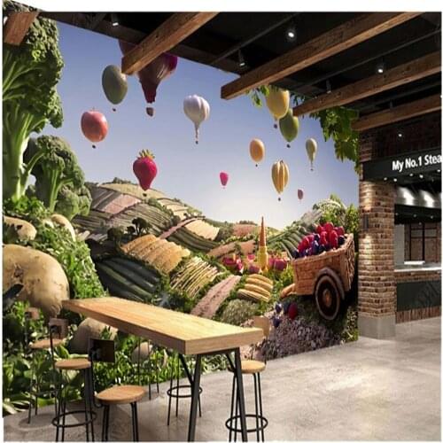 3d wallpapers vegetable wallpapers rural life fresh restaurant supermarket shop tooling background wall