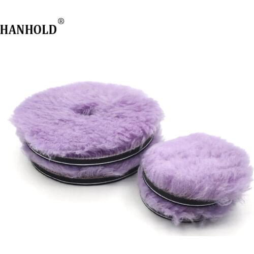 5.5/3inch Long Lambs Car Polishing Pads Woollen Buffing Pads Car Polisher Pad Foam Padding Disc for Auto Waxing Polishing Buffer