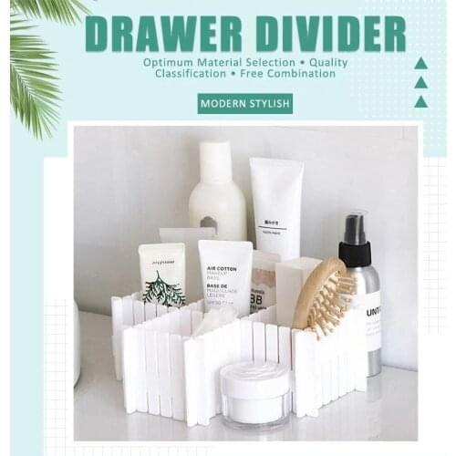 5PCS DIY Drawer Division Board Tool Adjustable Drawer Divider DIY Storage Shelves Household Free Combination Partition Board