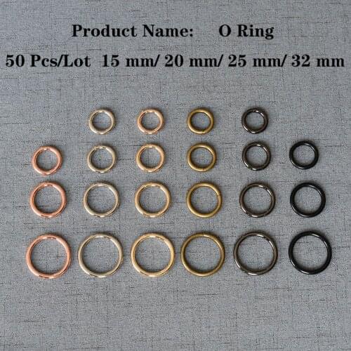 50 Pcs/Lot 15mm 20mm 25mm 32mm O Ring Metal Buckle for Handbag Strap Dog Chain Webbing Snap Clasps Purse Bag Handle OR69506