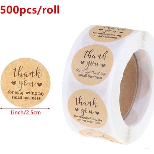500pcs 1 inch Label Stickers Cute Circle Paper Thank You Seal labels For Your Order and Handmade Stationery Stickers