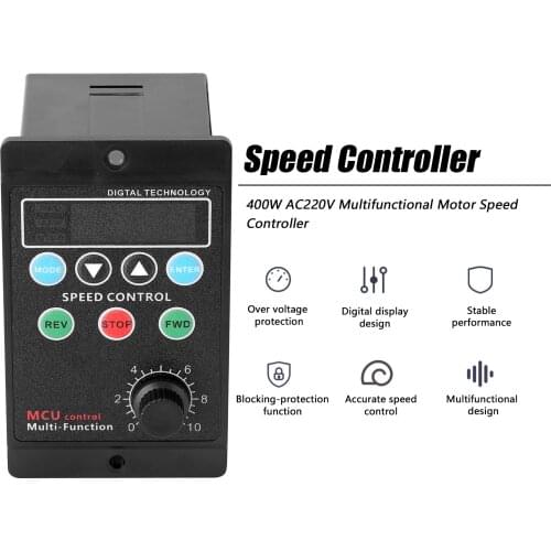 Speed Motor Controller Motor and Accessories Digital Display Motor Speed Controller Motor Governor Soft Start Tools 220V AC 400W