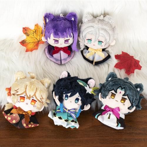 Anime Genshin Impact Barbatos Morax Zhongli Tartaglia Plush Dolls Keychain Bags Pendant Toys Keyring Stuffed Decor Cushion Toys