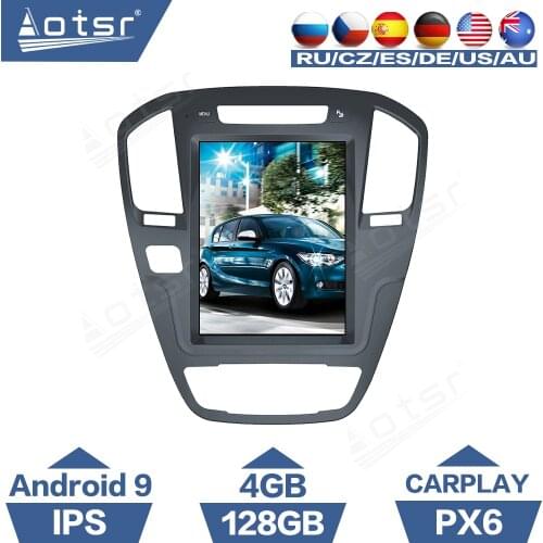 4+128G For Opel Insignia Android Tesla Style Car Radio For Buick Regal 2008 - 2013 GPS Navigation DSP Carplay IPS Autostereo