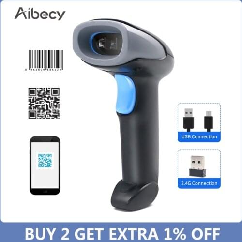 Aibecy 2.4G Wireless сканер штрих кодов сканер штрихкода Handheld Barcode Scanner 1D/2D/QR Code Scanner USB Wired Barcode Reader