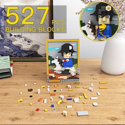Buildmoc Art Paintings Portrait of Napoleon 527PCS MOC Model Building Blocks Toys for Children DIY Toy Kids Gifts Art