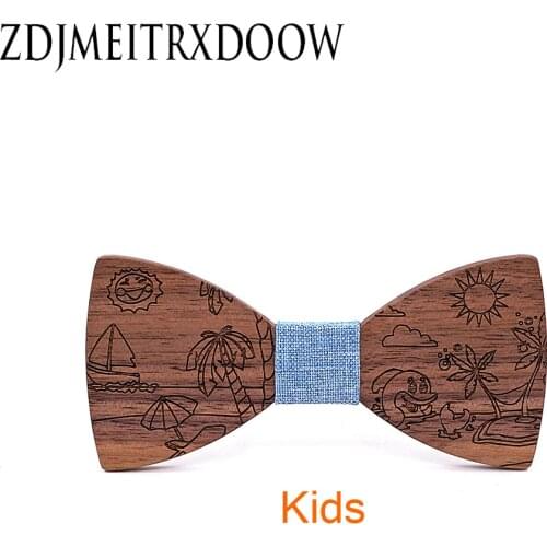 Children Fashion Formal Wooden Bow Tie Kid Classical Dot Bowties Colorful Butterfly Wedding Party Pet kids Bowtie Tuxedo Ties