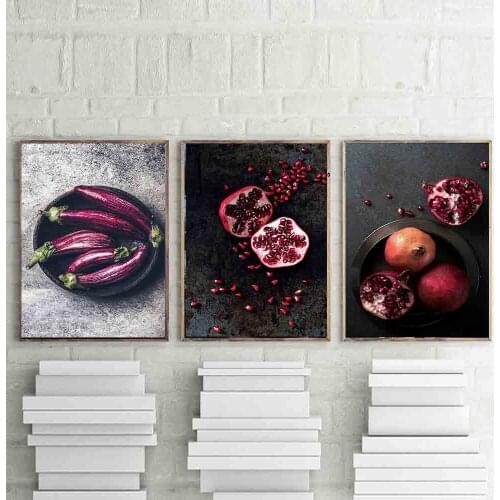 Pomegranate Kitchen Wall Art Restaurant Canvas Painting Poster Fruit Posters And Prints On Wall Pictures For Living Room Decor