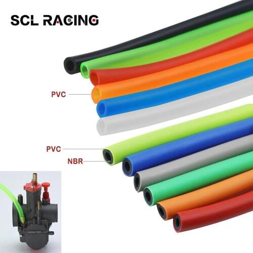 SCL Racing 5pcs Colorful Motorcycle Carburetor Gas Oil Hose Fuel Line Petrol Tube Pipe For Honda Suzuki KTM Dirt Pit Bike ATV