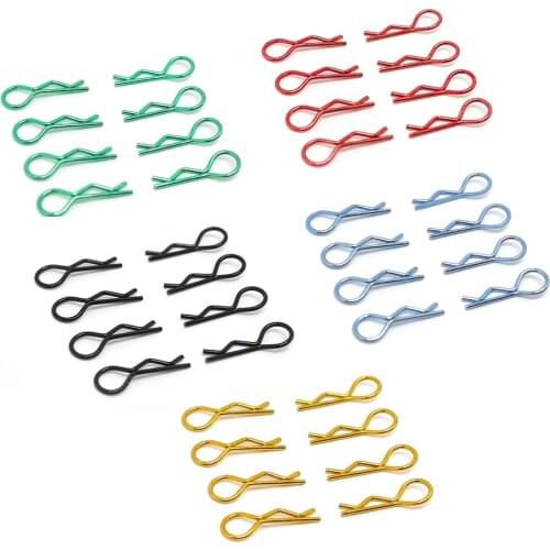 30pcs RC 1:10 1:12 RC Car Black Metal Bodyshell Clips Pins R Shape For Traxxas TRX4 1/10 RC Buggy RC Rock Crawler Vehicle Models