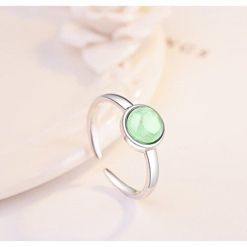 Creative Simple Design Sliver Rings For Women Charming Wedding Party Rings Fashion Natural Opals Ring Jewelry Valentines Gifts