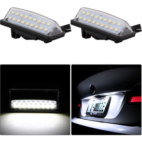 2Pcs License Number Plate Lamp Car Error Free Light 18 LED 3528 SMD for Nissan TEANA J31 J32 Maxima Cefiro Altima Rogue Sentra
